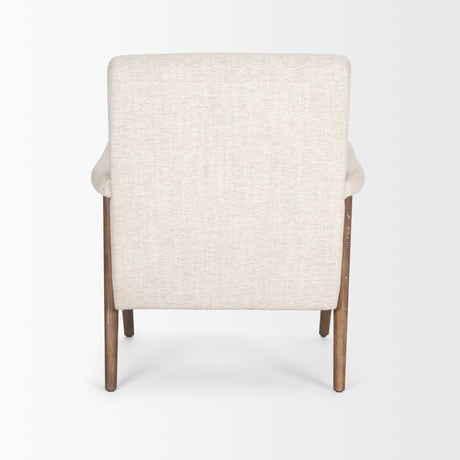 Nico Oatmeal Upholstered w/ Brown Wood Accent Chair from Mercana - Luna Furniture