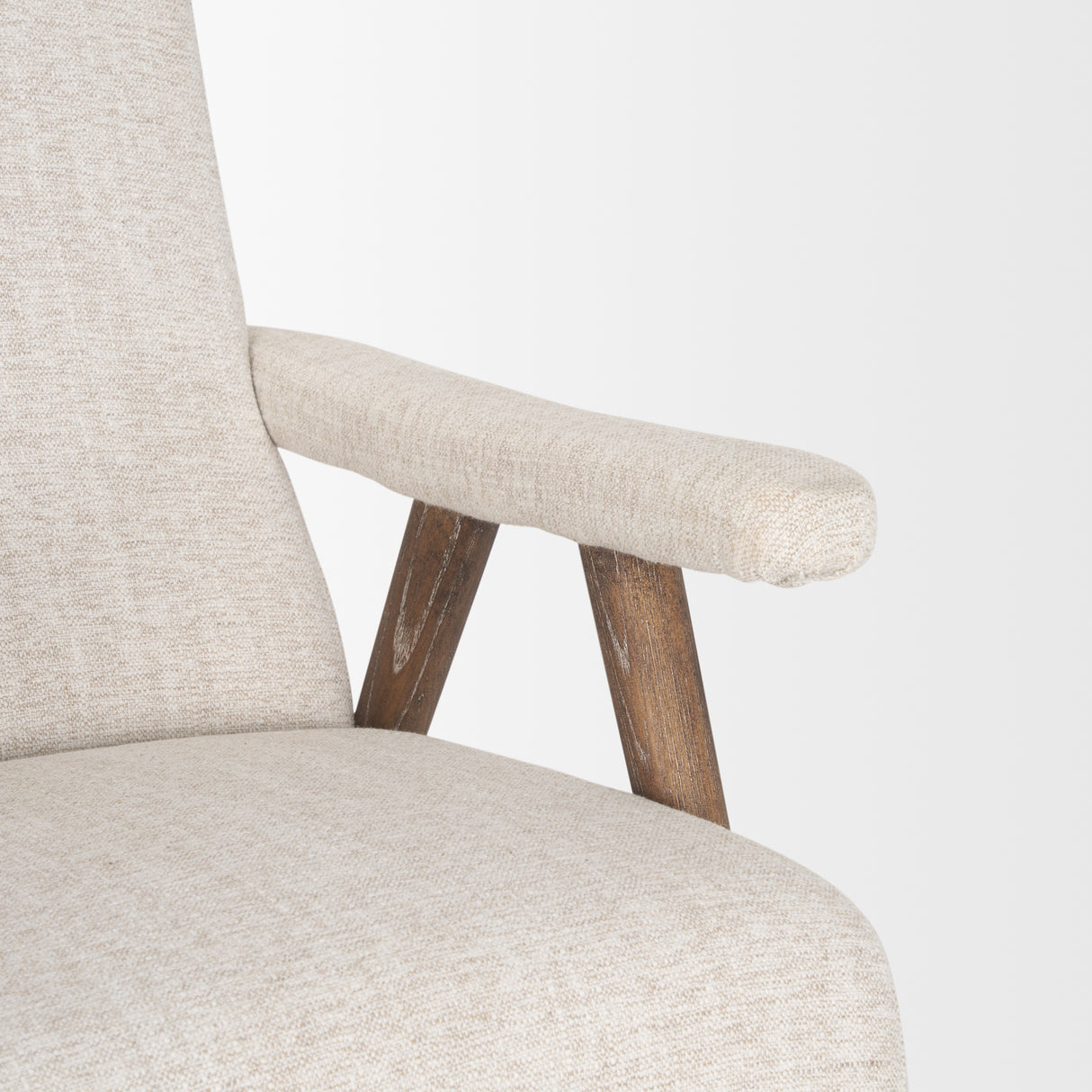 Nico Oatmeal Upholstered w/ Brown Wood Accent Chair from Mercana - Luna Furniture