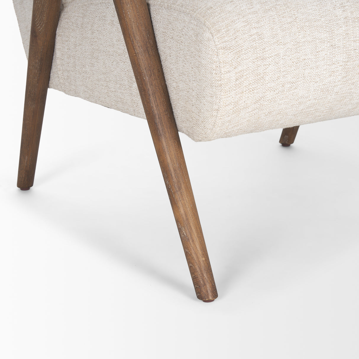 Nico Oatmeal Upholstered w/ Brown Wood Accent Chair from Mercana - Luna Furniture