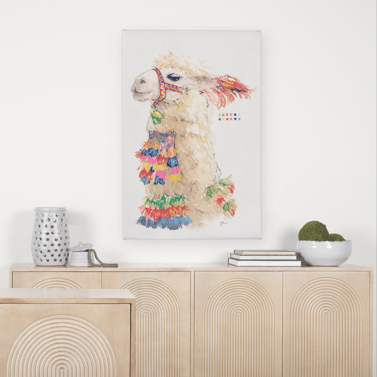 Lama III by Mercana Studio a Hand Embellished Textured Canvas from Mercana - Luna Furniture
