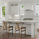 Trixie Cream Upholstered Seat Brown Wood Frame Counter Stool from Mercana - Luna Furniture