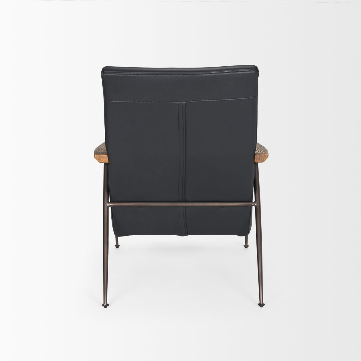 Grosjean Black Leather w/ Black Metal Frame Accent Chair from Mercana - Luna Furniture