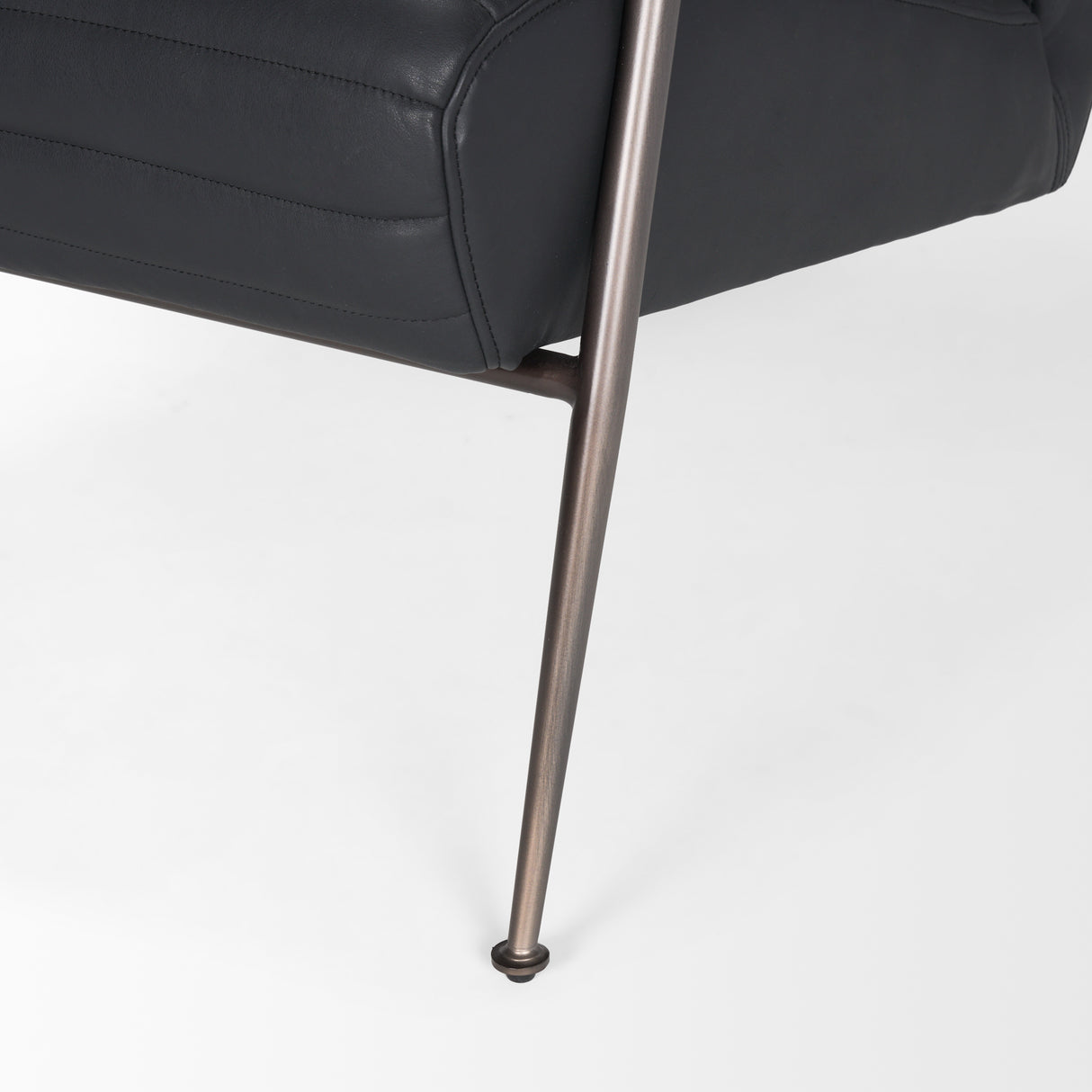 Grosjean Black Leather w/ Black Metal Frame Accent Chair from Mercana - Luna Furniture