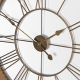 Rondell Light Brown Wood W/ Gold Metal Wall Clock from Mercana - Luna Furniture