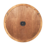 Raul Medium Brown Wood W/ Silver Metal Wall Clock from Mercana - Luna Furniture