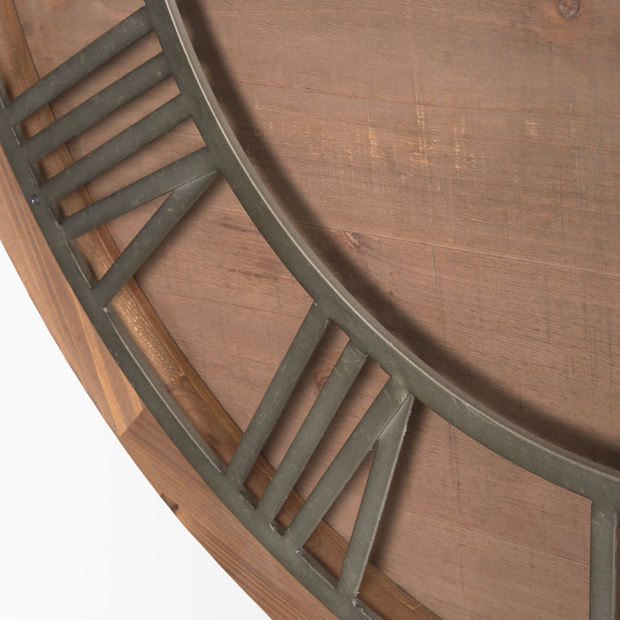 Raul Medium Brown Wood W/ Silver Metal Wall Clock from Mercana - Luna Furniture