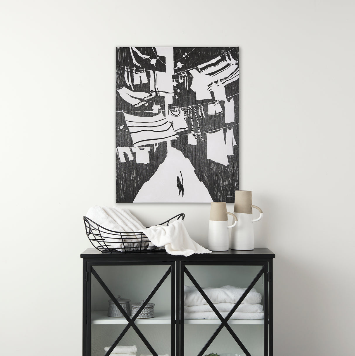 National Laundry Day by Mercana Studio a Hand Embellished Textured Canvas from Mercana - Luna Furniture