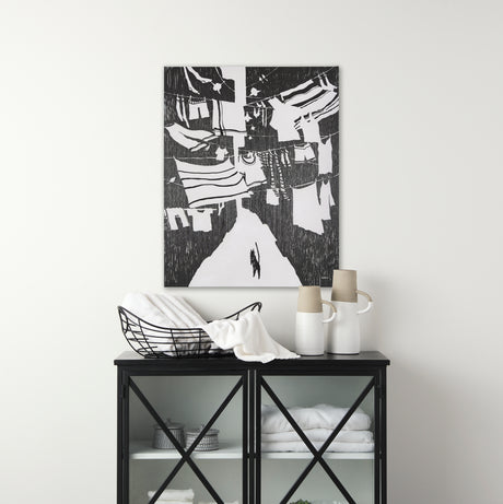 National Laundry Day by Mercana Studio a Hand Embellished Textured Canvas from Mercana - Luna Furniture
