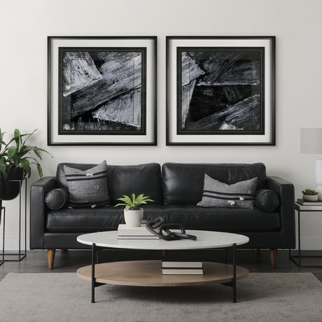 Black Composition I by Mercana Studio Hand Embellished Textured Framed Art Print Matted under Glass from Mercana - Luna Furniture