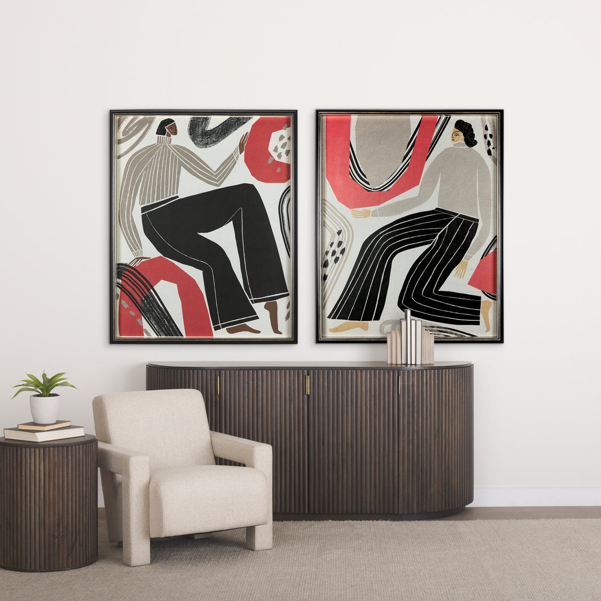 Bold People - Ellis by Mercana Studio Hand Embellished Textured Framed Art Print Matted under Glass from Mercana - Luna Furniture