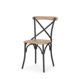 Etienne Light Brown Wood w/ Iron Metal Dining Chair, Set of 2 from Mercana - Luna Furniture