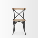Etienne Light Brown Wood w/ Iron Metal Dining Chair, Set of 2 from Mercana - Luna Furniture