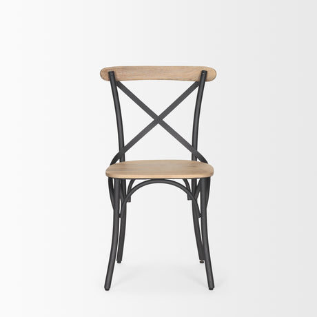 Etienne Light Brown Wood w/ Iron Metal Dining Chair, Set of 2 from Mercana - Luna Furniture