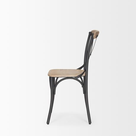 Etienne Light Brown Wood w/ Iron Metal Dining Chair, Set of 2 from Mercana - Luna Furniture
