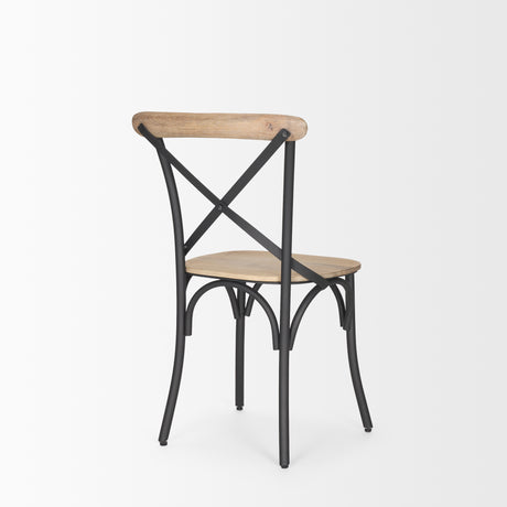 Etienne Light Brown Wood w/ Iron Metal Dining Chair, Set of 2 from Mercana - Luna Furniture
