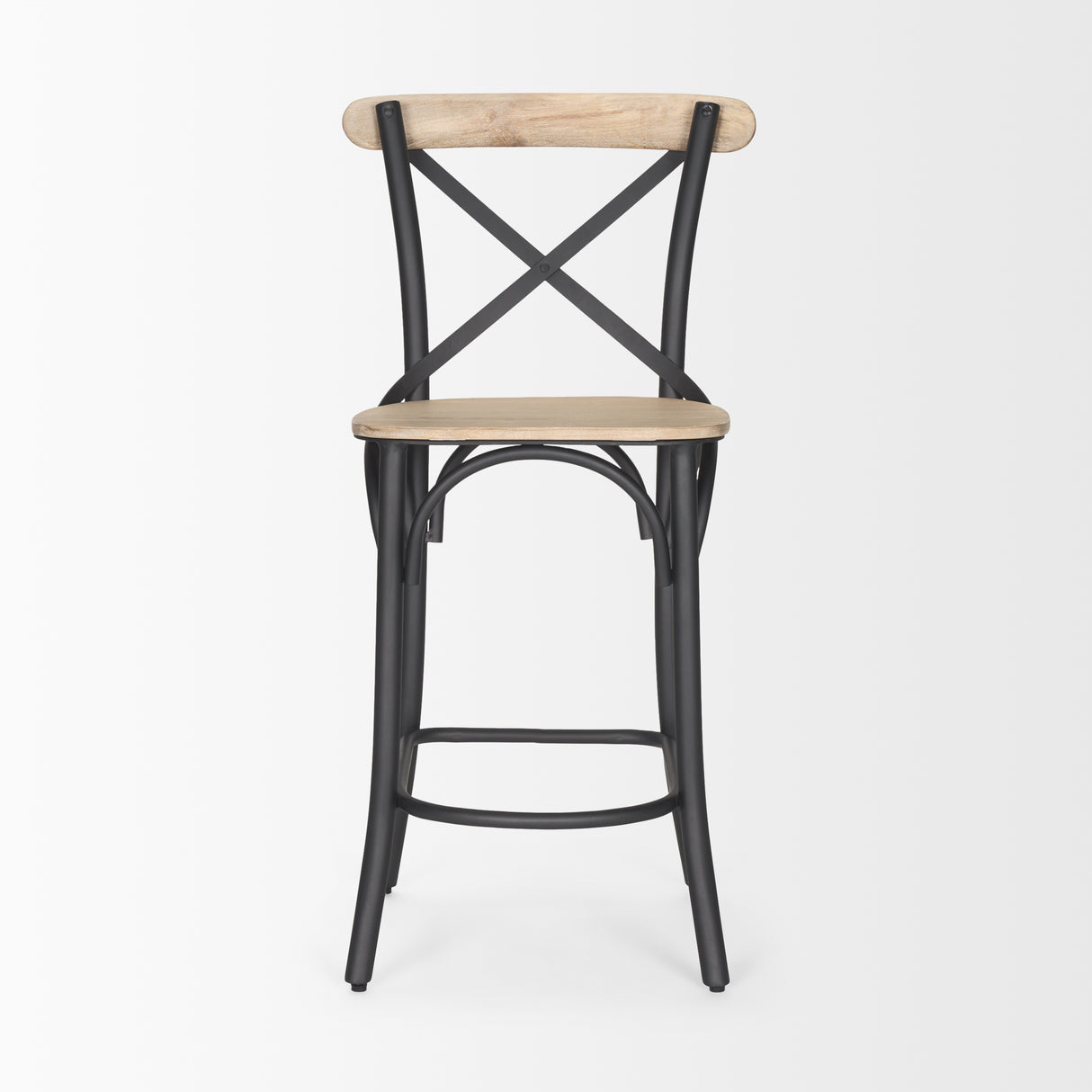Etienne Light Brown Wood w/ Iron Metal Counter Stool from Mercana - Luna Furniture