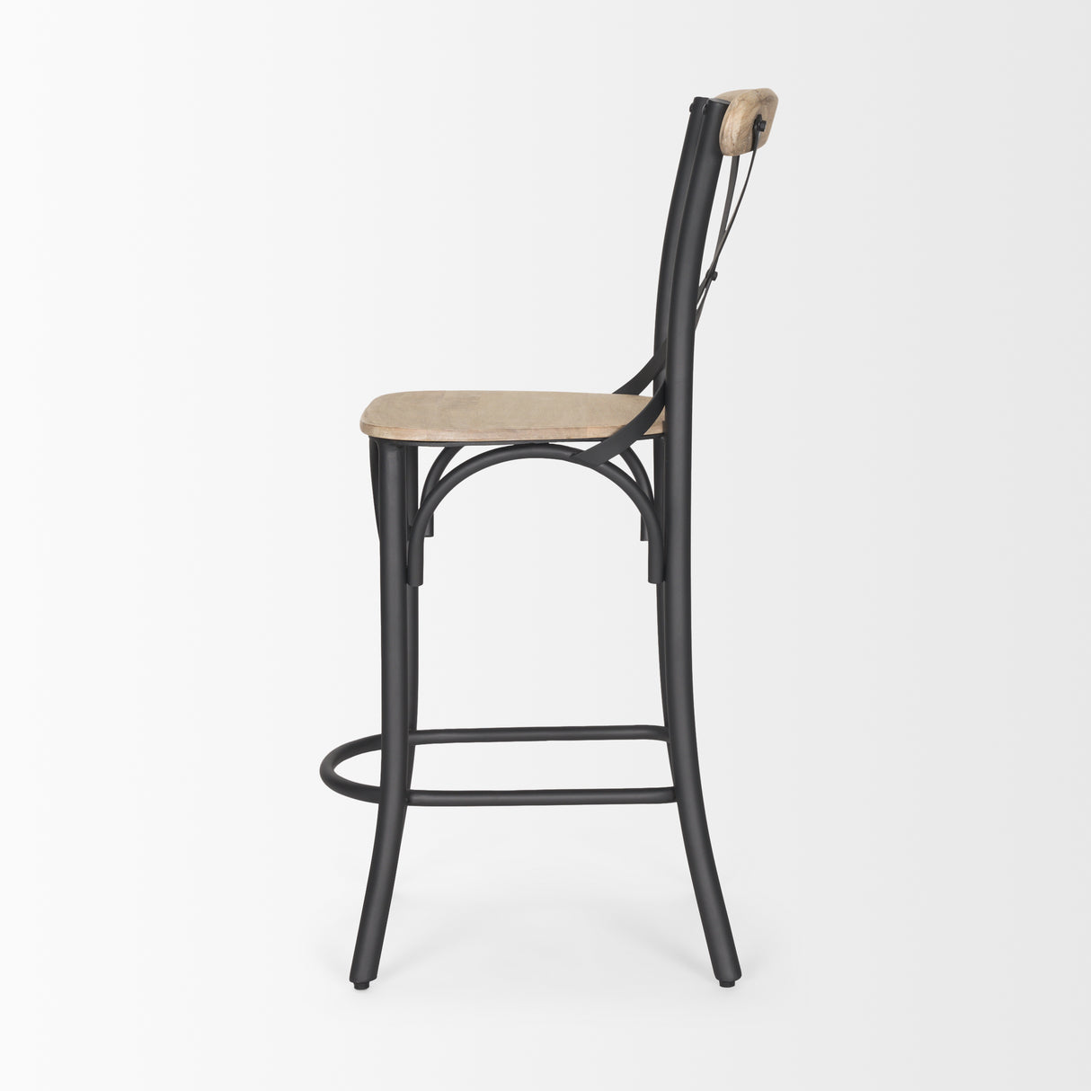 Etienne Light Brown Wood w/ Iron Metal Counter Stool from Mercana - Luna Furniture