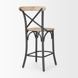 Etienne Light Brown Wood w/ Iron Metal Counter Stool from Mercana - Luna Furniture