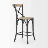 Etienne Light Brown Wood w/ Iron Metal Counter Stool from Mercana - Luna Furniture