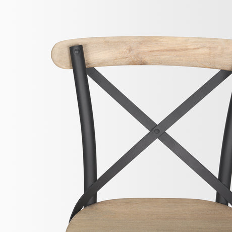 Etienne Light Brown Wood w/ Iron Metal Counter Stool from Mercana - Luna Furniture