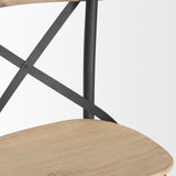 Etienne Light Brown Wood w/ Iron Metal Counter Stool from Mercana - Luna Furniture