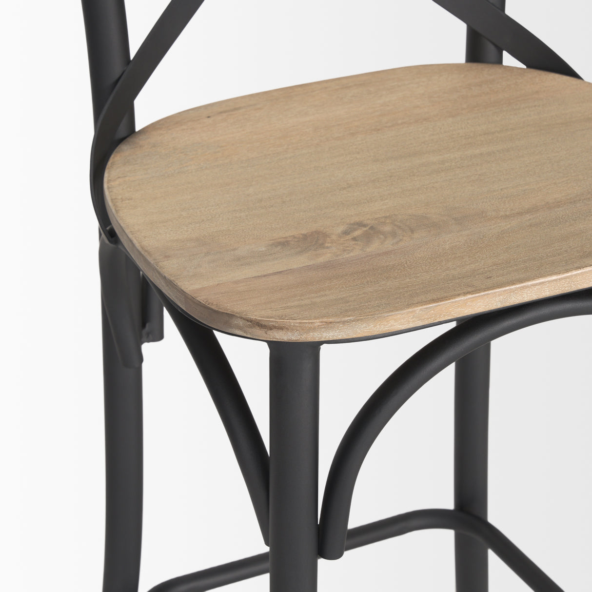 Etienne Light Brown Wood w/ Iron Metal Counter Stool from Mercana - Luna Furniture