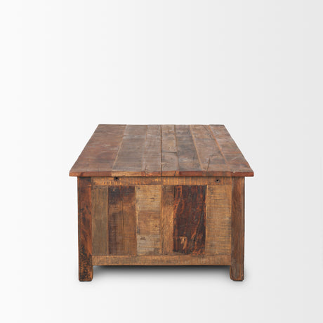 Wilton Brown Wood w/ 12 Black Metal Drawers Coffee Table from Mercana - Luna Furniture