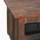 Wilton Brown Wood w/ 12 Black Metal Drawers Coffee Table from Mercana - Luna Furniture