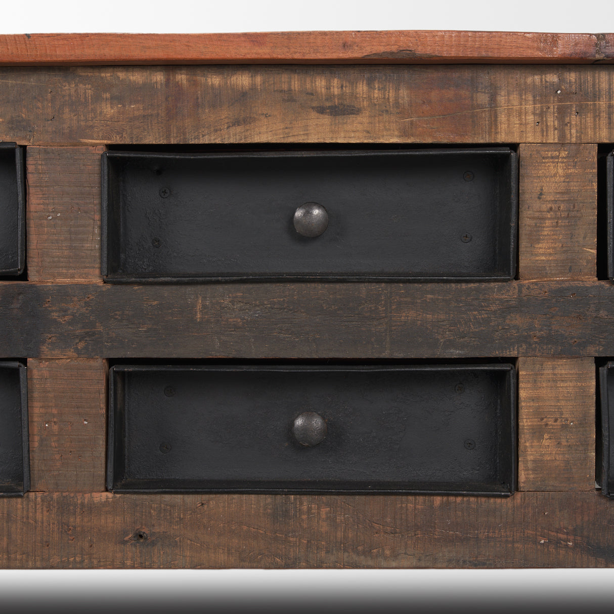 Wilton Brown Wood w/ 12 Black Metal Drawers Coffee Table from Mercana - Luna Furniture