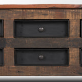 Wilton Brown Wood w/ 12 Black Metal Drawers Coffee Table from Mercana - Luna Furniture