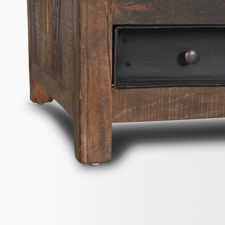 Wilton Brown Wood w/ 12 Black Metal Drawers Coffee Table from Mercana - Luna Furniture