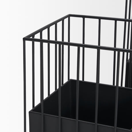 Verna Matte Black Wire Cage Metal Planters (Set of 2) from Mercana - Luna Furniture