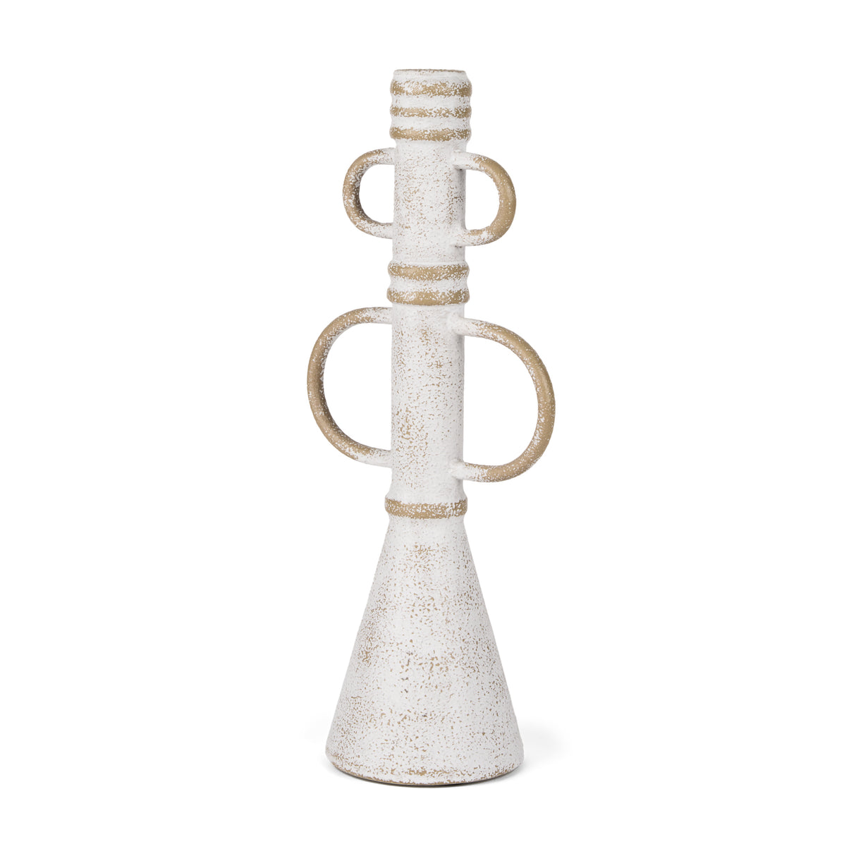 Ziva Large Distressed White Metal Sculptural Object from Mercana - Luna Furniture