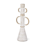 Ziva Large Distressed White Metal Sculptural Object from Mercana - Luna Furniture