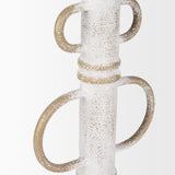 Ziva Large Distressed White Metal Sculptural Object from Mercana - Luna Furniture