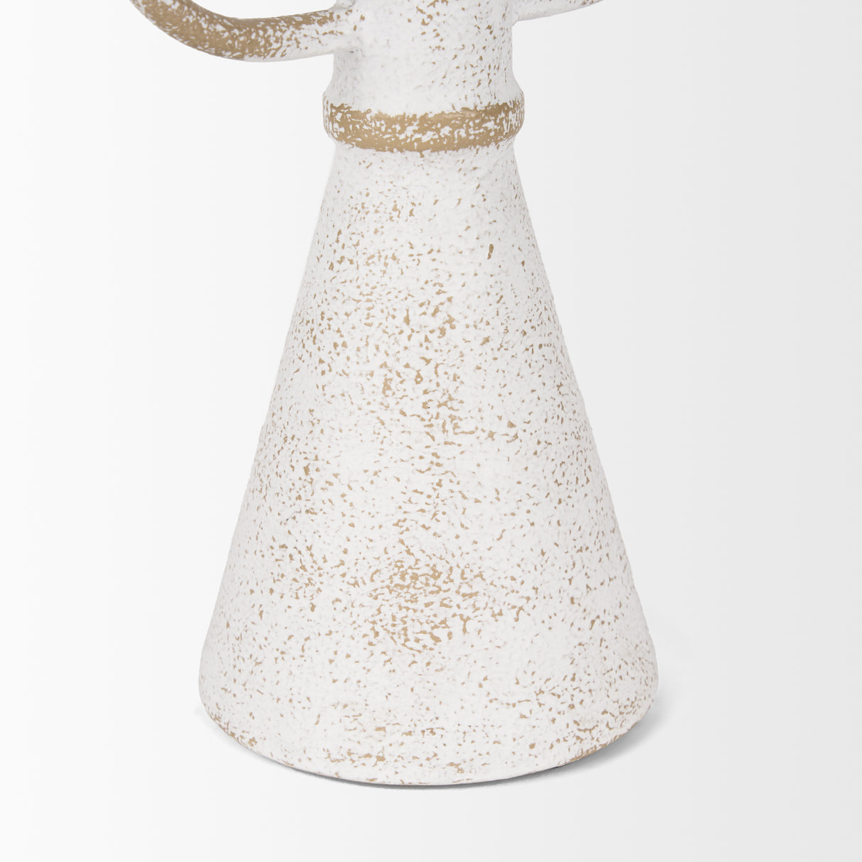 Ziva Large Distressed White Metal Sculptural Object from Mercana - Luna Furniture