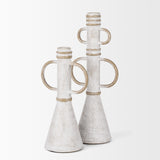 Ziva Large Distressed White Metal Sculptural Object from Mercana - Luna Furniture