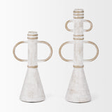 Ziva Large Distressed White Metal Sculptural Object from Mercana - Luna Furniture