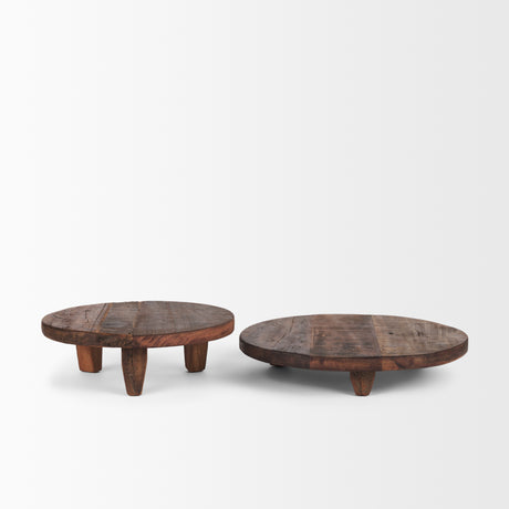 Iza Medium Brown Wooden Riser (Set of 2) from Mercana - Luna Furniture