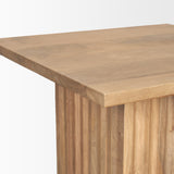 June Light Brown Wood w/ Fluting Square Side Table from Mercana - Luna Furniture