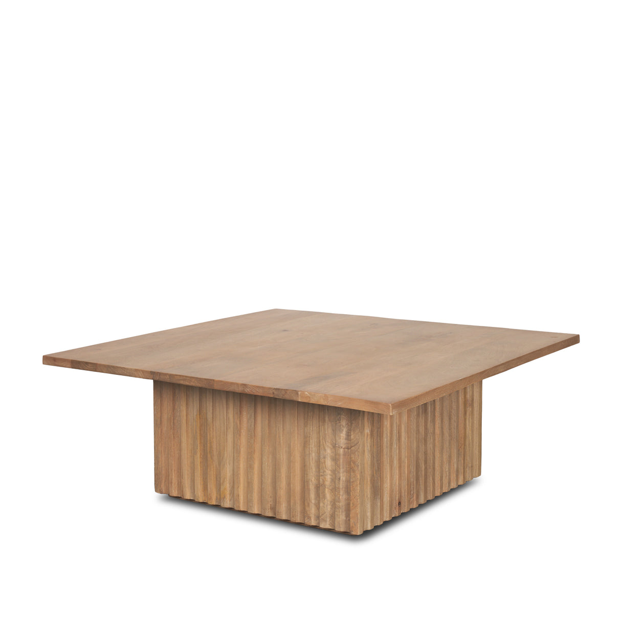 June Light Brown Wood w/ Fluting Square Coffee Table from Mercana - Luna Furniture