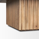June Light Brown Wood w/ Fluting Square Coffee Table from Mercana - Luna Furniture