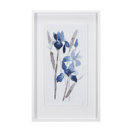 Blue Iris I by Mercana Studio a Hand Embellished Textured Framed Art Print Matted under Glass from Mercana - Luna Furniture
