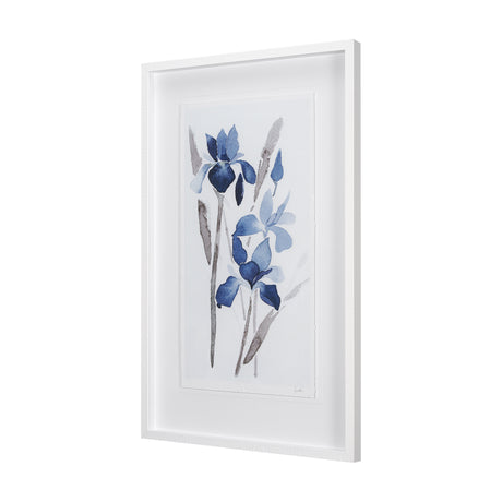 Blue Iris I by Mercana Studio a Hand Embellished Textured Framed Art Print Matted under Glass from Mercana - Luna Furniture