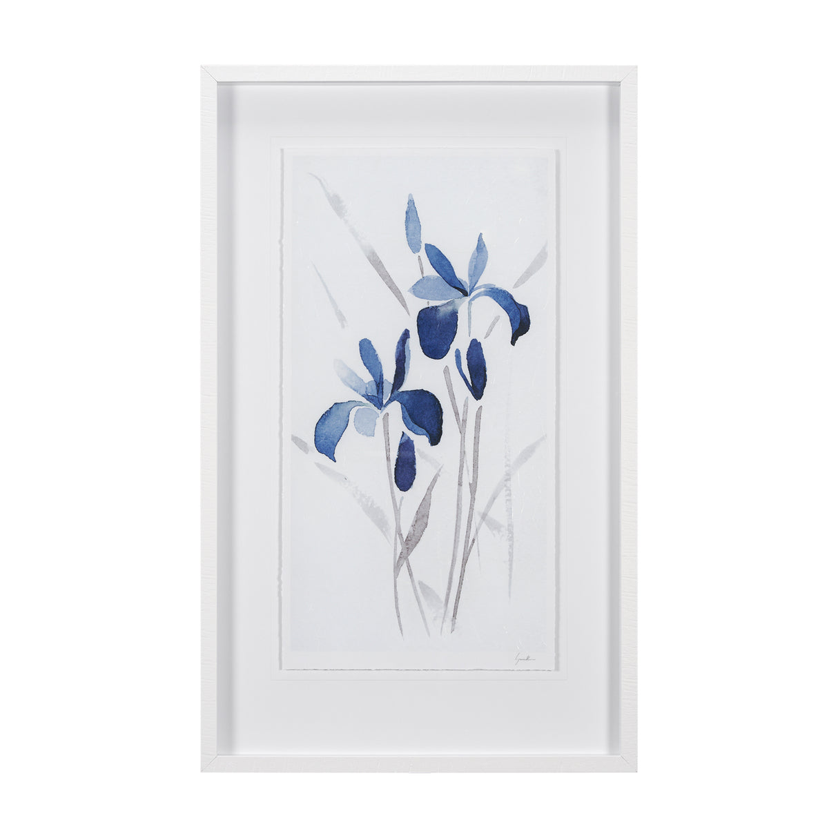 Blue Iris II by Mercana Studio a Hand Embellished Textured Framed Art Print Matted under Glass from Mercana - Luna Furniture