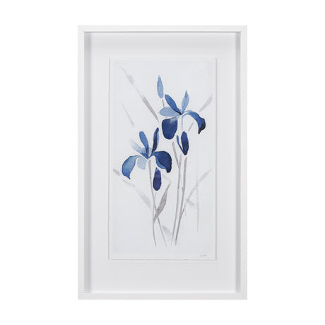 Blue Iris II by Mercana Studio a Hand Embellished Textured Framed Art Print Matted under Glass from Mercana - Luna Furniture