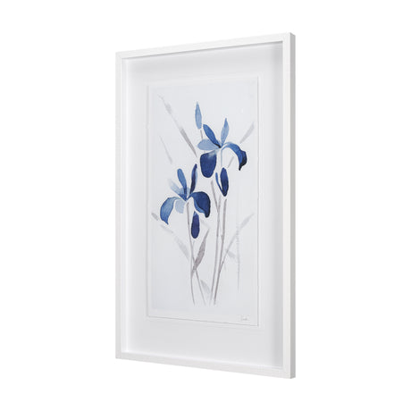 Blue Iris II by Mercana Studio a Hand Embellished Textured Framed Art Print Matted under Glass from Mercana - Luna Furniture