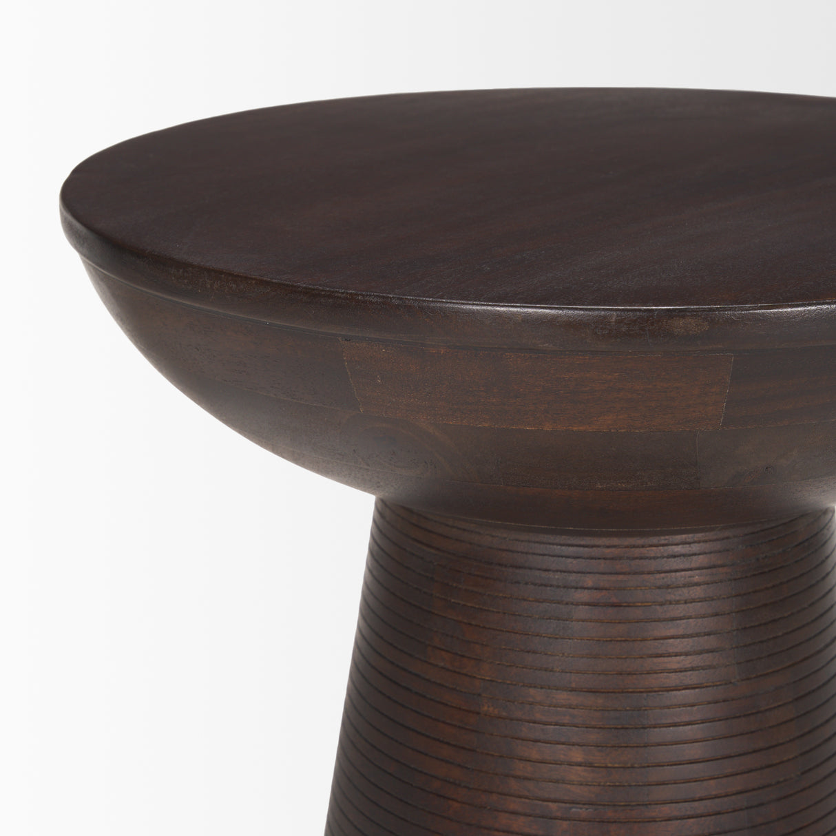 Novell Dark Brown Wood Pedestal Accent Table from Mercana - Luna Furniture