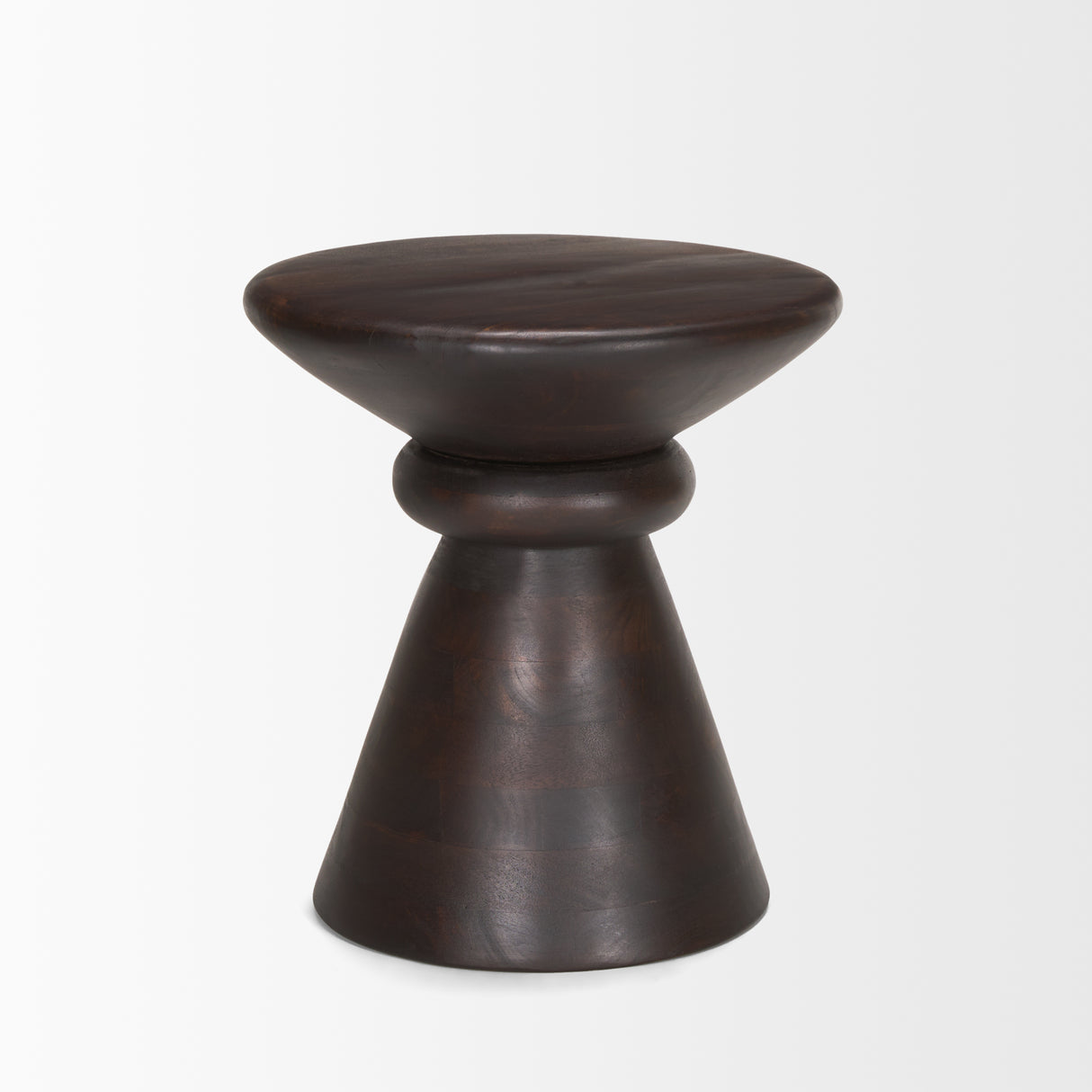 Palmera Dark Brown Wood Pedestal Accent Table from Mercana - Luna Furniture