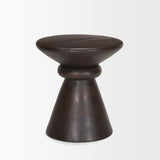 Palmera Dark Brown Wood Pedestal Accent Table from Mercana - Luna Furniture